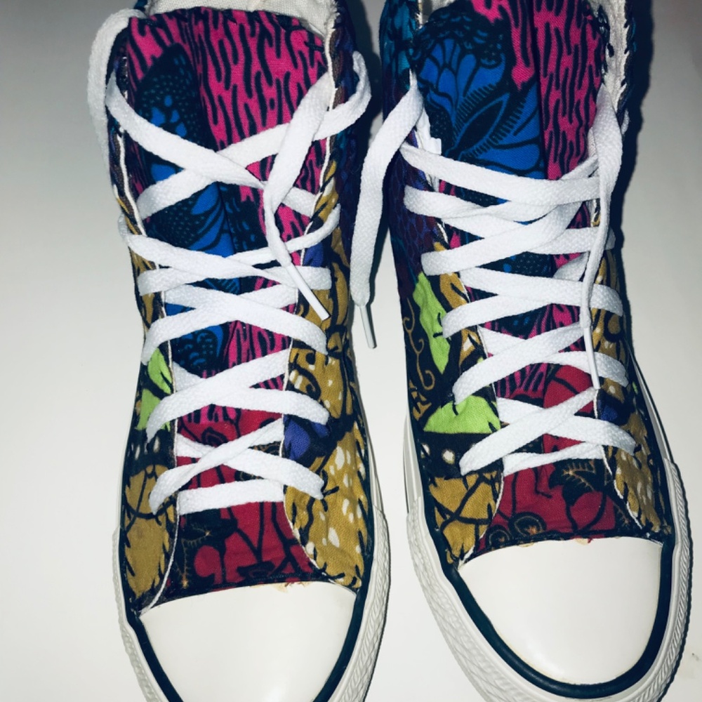 Converse Chuck Taylor All Star African Kente Cloth Sneakers Women’s 7.5 BHM - Picture 2 of 11